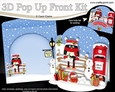 3D Christmas Pop Up Front Card Kit Pip Penguin posts a Letter to Santa