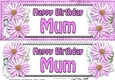 Large DL Birthday MUM Daisies Floral 3D decoupage