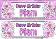 Large DL Birthday MAM Daisies Floral 3D decoupage