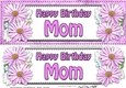 Large DL Birthday MOM Daisies Floral 3D decoupage