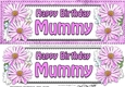Large DL Birthday MUMMY Daisies Floral 3D decoupage