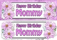 Large DL Birthday MOMMY Daisies Floral 3D decoupage