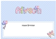 Large DL Birthday ALISON Butterflies & Balloons insert