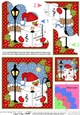 Christmas Snowball Sam goes Carol Singing Shell Edged Corner