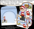 3D Christmas Rubber Band Pop Up Box Card - Little Christmas Jumper Boy wants Santa to Stop Here