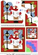 Christmas Rudolph goes Carol Singing Shell Edged Corner Stacker