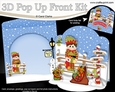 3D Christmas Pop Up Front Card Kit Little Elf has a Christmas Stocking