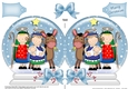 The Christmas Story Holy Family with Donkey Snow Globe Shaped Card