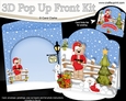 3D Christmas Pop Up Front Card Kit Livvy Bear and Snowball Sam have Hearts