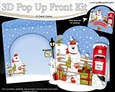 3D Christmas Pop Up Front Card Kit Ben Polar Bear is getting ready for Santa