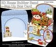 3D Christmas Rubber Band Pop Up Box Card - Cute Little Christmas Elf is checking whos been Naughty or Nice!