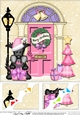 8 x 8 Christmas Door Hamish Scottie Dog has a present Scalloped Corner Topper