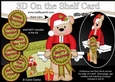 3D On the Shelf Card Kit - Christmas Livvy Bear with Seasonal Greetings Rosettes