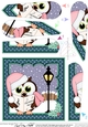 Christmas Little Hoot Owl goes Carol Singing Fan Pyramage Topper