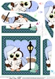 Christmas Little Hoot Owl goes Carol Singing Fan Pyramage Topper