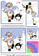 Christmas Rudolph has a Snowball Fight with Pip Penguin Shell Edged Stacker