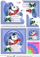 Christmas Snowglobe Ben Polar Bear has a Christmas Cracker Shell Edged Corner Stacker