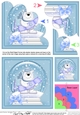 Christmas Snowglobe Ben Polar Bear has a Christmas Cracker Shell Edged Corner Stacker