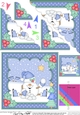 Christmas Snowball Sam has a snowball fight Scallop Corner Topper