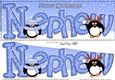 Large DL Christmas NEPHEW Pip Penguin 3D decoupage