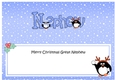 Large DL Christmas Great NEPHEW Pip Penguin insert