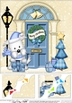 8 x 8 Christmas Door Jock Westie Dog has a present Scalloped Corner Topper