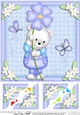8 x 8 Teddy Eds Flower Scalloped corner Topper