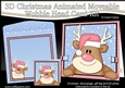 3D Christmas Animated Moveable Wobble Head Card - Rudolph