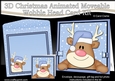 3D Christmas Animated Moveable Wobble Head Card - Rudolph