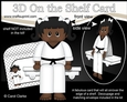 3D On the Shelf Card Kit - Little Ethnic Karate Girl Jarrika