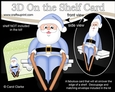 3D On the Shelf Card Kit - Christmas Santa goes Skiing