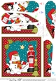 Christmas Snowman Oli and Penguin Pip post a letter to Santa Fan Pyramage Topper