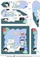 Christmas Snowman Oli and Penguin Pip post a letter to Santa Fan Pyramage Topper