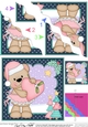 Christmas Livvy Bear has a Heart & Mistletoe Wavy Corner side stacker Topper