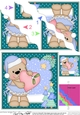 Christmas Livvy Bear has a Heart & Mistletoe Wavy Corner side stacker Topper