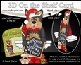 3D On the Shelf Card Kit - Christmas Yorkie Dog has a message for Santa Paws