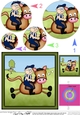 Old Man Bert goes Horse Riding Circle Pyramage Topper