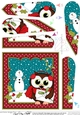 Christmas Little Hoot Owl has a Letter for Santa Fan Pyramage Topper