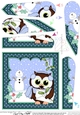 Christmas Little Hoot Owl has a Letter for Santa Fan Pyramage Topper