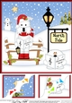 8 x 8 Christmas at the North Pole Jock Westie Dog goes Carol Singing Scalloped Corner Topper