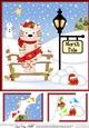 8 x 8 Christmas at the North Pole Little Ginger Cat Scalloped Corner Topper