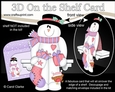 3D On the Shelf Card Kit - Christmas Snowman Rio has a Christmas Stocking and Presents