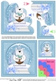 Christmas Snowglobe Ben Polar Bear has a Christmas Pudding Shell Edged Corner Stacker