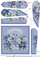 Pretty Violas and Lace Birthday Fan Pyramage Topper