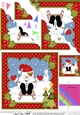 Christmas Snowball Sam goes Sledging Scallop Corner Topper