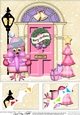 8 x 8 Christmas Door Little Robin has a present Scalloped Corner Topper