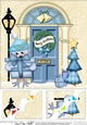 8 x 8 Christmas Door Little Robin has a present Scalloped Corner Topper