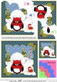 Christmas Pip Penguin is at the North Pole Shell Edged Corner side stacker