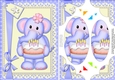 A5 Lola Elephant has a Birthday Cake Scallop Corners and Pyramage