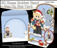 3D Christmas Rubber Band Pop Up Box Card - Christmas Jumper Girl has a Star